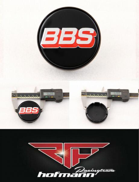 black / silver / red 56 mm 10025114 BBS center badges - Kopie